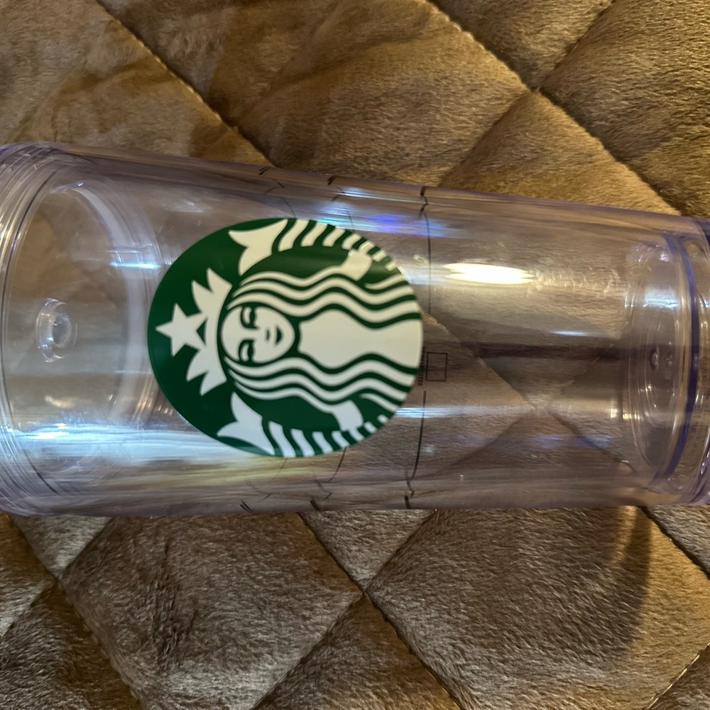 Starbucks Clear Tumbler with Green Logo A-42